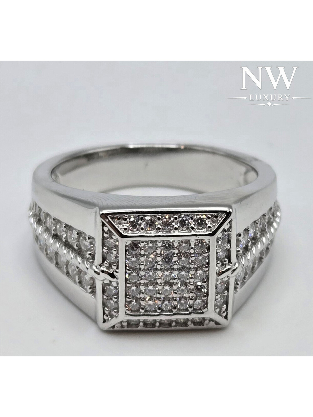 Solid 925 Sterling Silver, 3ctw MOISSANITE RING VVS1 D, NEW Icey Hiphop